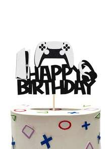 1 pieza Adorno para pastel de cumpleaños de videojuegos, decoración de pastel de videojuegos para fiesta de cumpleaños con temática de videojuegos - Ver 1