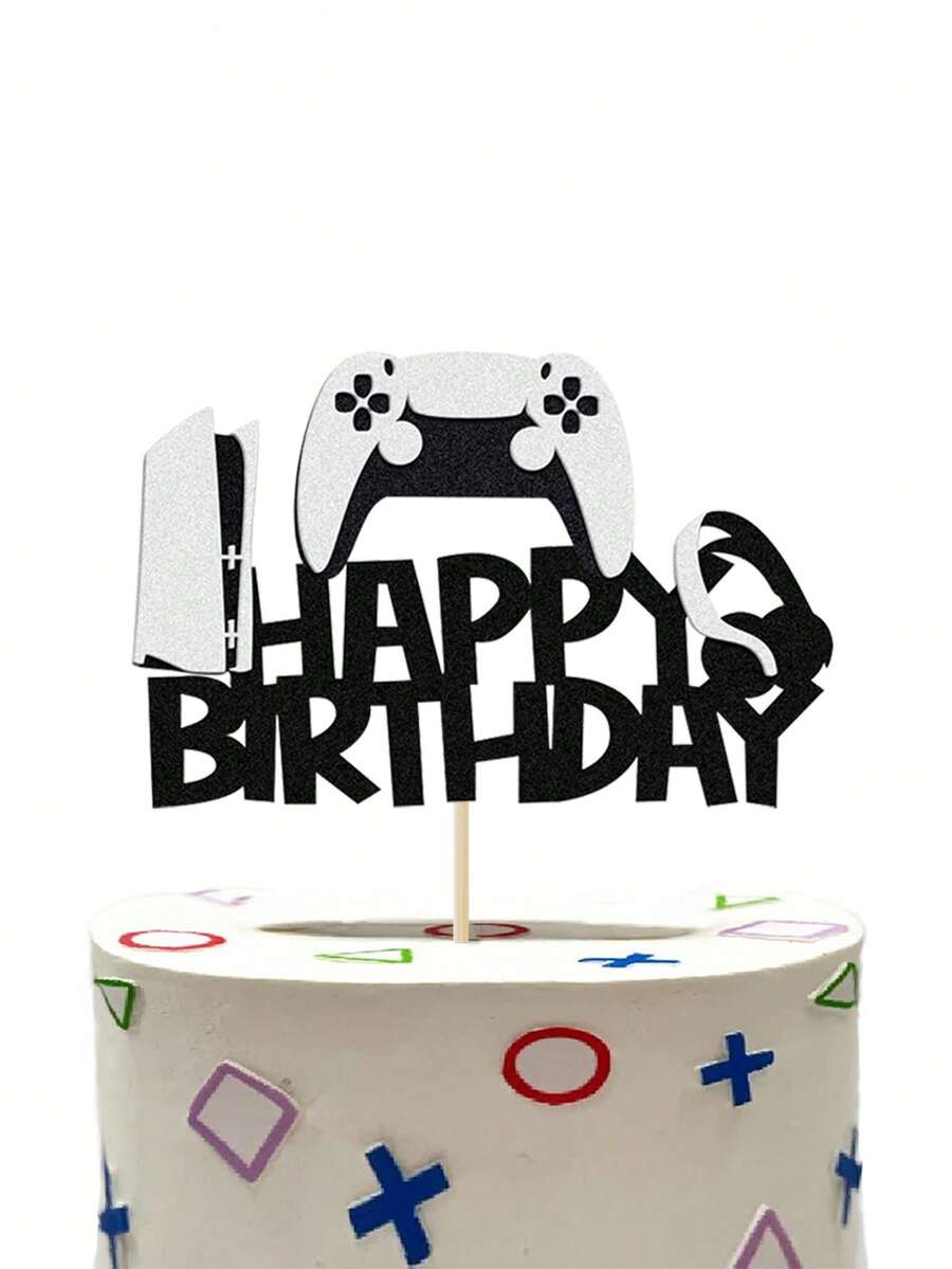 1 pieza Adorno para pastel de cumpleaños de videojuegos, decoración de pastel de videojuegos para fiesta de cumpleaños con temática de videojuegos - Ver 1