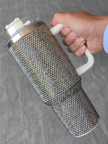 40oz Rhinestone Studded Tumbler, Double Wall Vacuum Insulated Stainless Steel Travel Mug With Lid, Termo De Agua, Outdoor Camping, Bridesmaid Gift, Halloween Christmas, US Local Warehouse - 40 oz - 查看 14