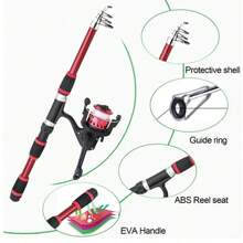 80/78pcs Beginner Fishing Rod & Reel Set, Telescopic Fishing Rod Kit With Lures, Hooks, Fishing Line, Tackle Bag, Complete Freshwater Fishing Starter Set - Combination - View 5