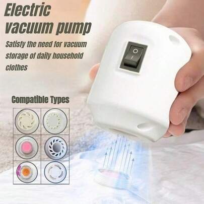 1組秋冬衣物收納電動真空泵，防潮真空壓縮袋，自動密封，適用於房間衣物、褲子、床上用品真空收納