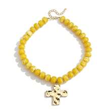Collar de Cruz con Cuentas Personalizado de Moda para Mujer, Collar con Colgante de Cruz con Cuentas, Collar de Cuentas Estilo Bohemio para Mujer, Joyería de Regalo para Uso Diario y Fiestas - Multicolor - Ver 14