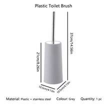 Toilet Brush Set, Includes Silicone Toilet Brush Head And 304 Stainless Steel Long Handle With Plastic Base, Ergonomic Design, Durable (Black/White) Toilet Brush - Multicolor - View 13