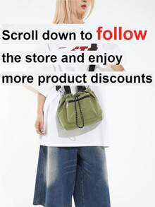 Women's Casual Nylon Waterproof Solid Color Bucket Bag, Handbag And Shoulder Crossbody Bag - Green - View 2
