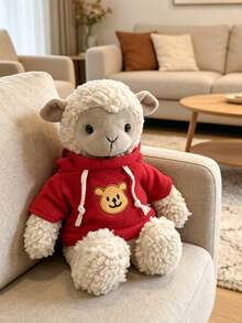 1pc Cute Bear Embroidery Plush Doll Hoodie Set, Soft Fleece Sweatshirt Suitable For 30cm Plush Doll, Yellow & Red Optional, DIY Plush Doll Dressing Accessory, Creative Doll Clothing Gift For Plush Collectors - Multicolor - View 6