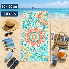 1 pièce/24 pièces Serviette de plage à motif mandala vintage, couverture de plage surdimensionnée en microfibre ultra-fine, serviette de bain super absorbante, convient pour les voyages, la piscine, la plongée, le surf, le yoga, le camping, plusieurs tailles, accessoires de plage, applicable pour la plage, la piscine, les voyages, le camping, le yoga - Multicolore - Voir 25