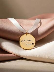 Wedding Bouquet Pendant, Bride Memorial Gift, Customized Handwritten Signature Disc Personalized Plan Pendant, Signature Pendant Gift - Multicolor - View 5
