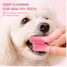 Pet Two Finger Toothbrush, Dog Cat Pet Supplies, Tooth Cleaning, Finger Cover, Oral Cleaning Tools - View 3