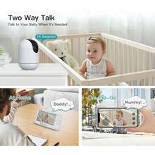 5Inch WiFi Baby Monitor Phone APP & Monitor View Control With Pan-Tilt-Zoom Video Camera Cry Temperature Detection Night Vision 2 Way Talk Cam - White - View 7