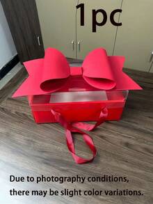 1pc Bowknot Gift Box Set, Suitable For Gift Packaging, Floral Packaging, Made Of Durable Plastic And Paper Material With Ribbon Handle, Ideal For Weddings, Parties, Birthdays, Valentine's Day And Other Occasions - Multiple Styles - View 15
