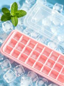 1pc 24-Compartment Transparent Silicone Ice Cube Tray, Easy To Unmold And Stackable, Suitable For Making Ice Cubes For Summer Drinks. Perfect For Kitchen, Parties And Home Use, A Must-Have For Back-To-School Season, And A Great Kitchen Gadget. - Multicolor - View 1