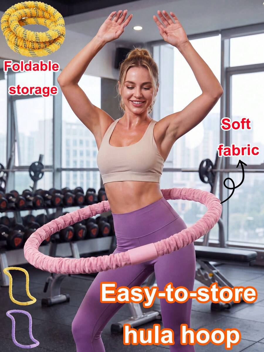 1pc 3 Colors 2 Styles Weighted Full-Coverage , Waist-Trimming Belly-Reducing Fitness Tool, Foldable Easy Storage, Adult Spring Soft , Weighted Fitness, Soft Material, Lower Back Workout, Suitable For Home, Gym, Travel