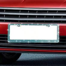 Rhinestone Metal Square Hole License Plate Frame, US Standard Rhinestone License Plate Holder For Canada, USA, Mexico, Stainless Steel, Suitable For Sedan, Sports Car, Electric Car, Travel Car, RV, SUV, Pickup, Off-Road Vehicle, Convertible, Van, Small Truck, Hybrid Car - Multiple Styles - View 3