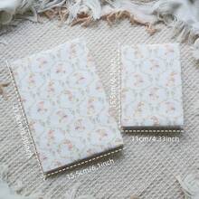 غطاء كتاب مطبوع بنمط Cottagecore لطيف مع أرنب وزهور، غطاء دفتر ملاحظات من القماش بإغلاق مرن لدفتر يوميات/مخطط A5/A6 - أطقم - مشاهدة 3