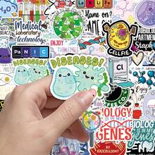 50pcs Science Equipment Test Tube Cell Microbe Cartoon Creative Niche Decorative Mirror Pegboard Stickers - Science-1966 - View 7