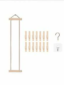 1 Set Wooden Photo Hanging Rope With 3D Clips, Multi-Photo Display Rack, Customizable Length, Space-Saving, Suitable For Dorm, Bedroom, Closet And Wall Hanging Decoration, Home Decor, Decorative Ornament - Multiple Colors - View 8
