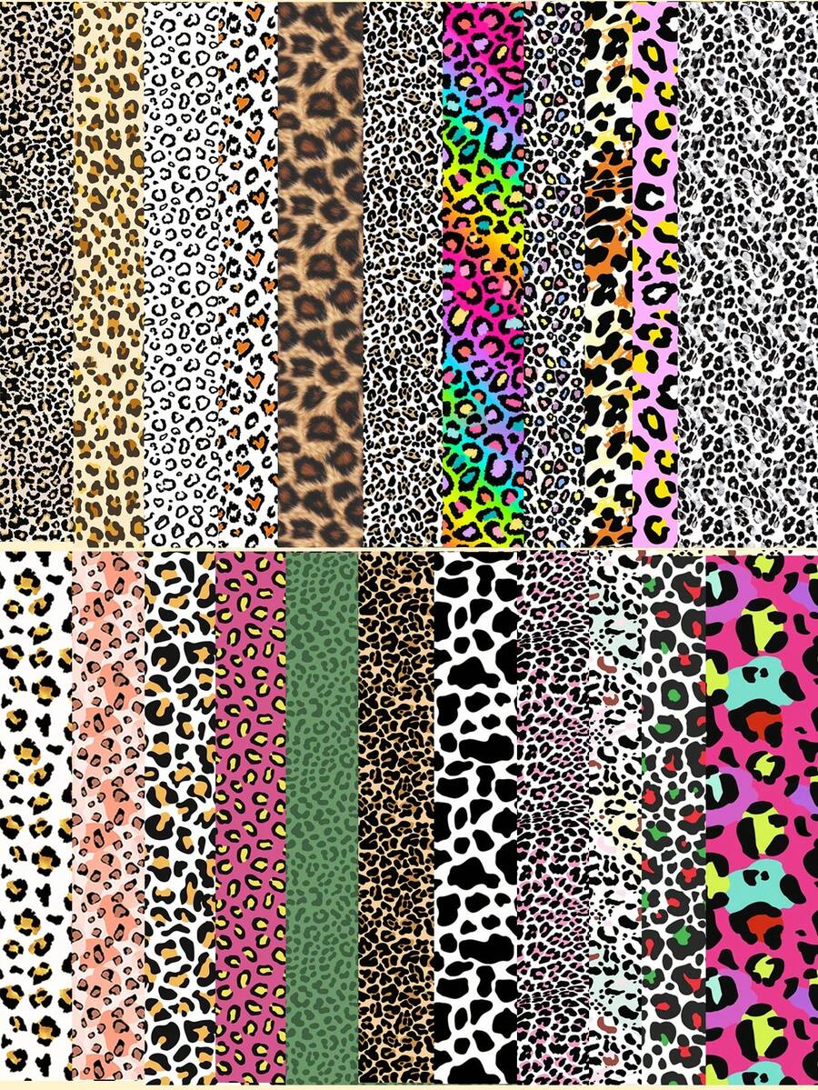 Papel de transferencia con estampado de leopardo, serie Fresh Natural, papel de impresión de arcilla polimérica, tamaño 5.82 * 3.93 pulgadas, adecuado para impresión de transferencia especial de arcilla polimérica en la fabricación de joyas y pendientes de arte DIY - A - Ver 1