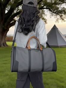 1件大容量旅行托特包，類皮革材質手提包，健身瑜伽訓練運動包，多功能旅行收納包，便攜輕量耐用旅行行李包，乾濕分離，返校季學生用品包，節日禮物 - 彩色 - 查看 8