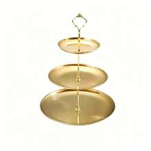 1pc Luxury 3-Tier Round Dessert Stand, Detachable Cupcake & Fruit Display Tray, Multi-Layer Cake Display Rack, Suitable For Wedding, Birthday, Afternoon Tea Party, Home Tabletop Decor - Multicolor - View 9