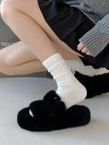 1/3/9 Pairs Fashion Women's Musella Bubble Socks With Thick Padding, Loose Mid-Calf Socks, Effortlessly Create Fashionable Street Style, Essential For Music Festivals And Wedding Season - Multicolor - View 6