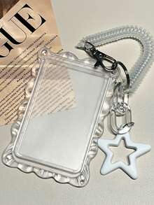 1 pieza Portatarjetas 2D Simple y Elegante con Lindo Colgante de Estrella & Primavera, Universal para Tarjeta de Comedor de Estudiante, Tarjeta de Metro & Autobús - Multicolor - Ver 15