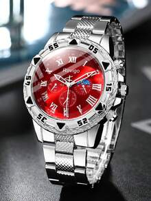 3-Piece Men's Gift Set: Watch, Wallet And Pen – Men's Business Gift - Silver - View 7