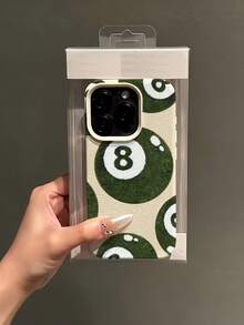 1個 白色橄欖綠 8號撞球簡約個性化 TPU 防震全包覆手機殼，適用於 Apple 17 16 15 14 13 12 11 Pro Max Air 及系列 - 彩色 - 查看 4