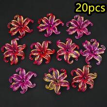 10/20顆波希米亞風多色鳶尾花珠子，金色壓克力花瓣珠，透明花朵珠，適用於珠寶製作、DIY項鍊鑰匙圈配件 - 金邊鳶尾花 - 查看 19