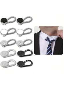 2/5/10pcs Men's Dress Shirt Collar Extenders | Comfortable Tie Extenders, Suitable As A Gift, Non-Textile Material - Mixed Colors - View 2