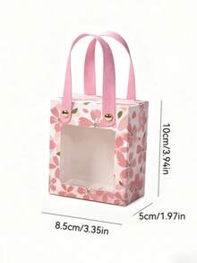 10 Elegant Pink Floral Gift Boxes With Gold Foil Accents - Transparent Window Design, Suitable For Jewelry, Souvenirs - Perfect For Weddings, Birthdays, Bridal Showers And Special Occasions, Gift Boxes - View 7