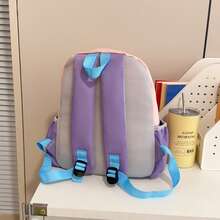 1 pieza Mochila de moda con colores de dopamina, Mochila unisex, Mochila escolar de bloques de color para estudiantes, Mochila de estudiantes con múltiples bolsillos para viajes de verano, vacaciones, artículo de viaje esencial para estudiantes de primaria, secundaria, preparatoria y universidad, Bolso de mujer de alta calidad, Excelente regalo para vacaciones - Multicolor - Ver 4