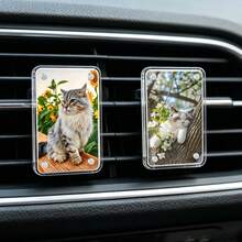 Clip photo pour pare-soleil de voiture, support photo universel en acrylique, décoration de voiture, clip de rangement intérieur pour pare-soleil personnalisé J3J7 - décoration de grille d'aération - Voir 3