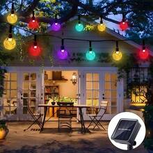 [Solar LED String Lights] Solar Powered LED String Lights, 20 LED Beads, 196.85" Bubble Globe Fairy Lights, Outdoor, For Garden Patio Decor, With Solar Battery Nickel Technology - Solar Bubble Ball - View 8