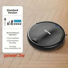Aspiradora robot inteligente y totalmente automática, diseñada para uso doméstico, aspiradora eficiente con funciones de barrido, aspirado y trapeado en 3 en 1, limpieza integral del hogar - Negro - Ver 13