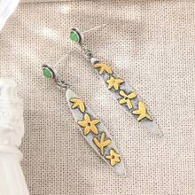 Retro And Elegant Hand-Printed Pendant Earrings, Bohemian-Style Creative Party Jewelry, Perfect Gift For Festivals - Silver - View 4