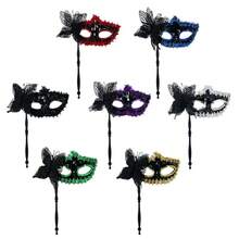 1pc Lace Butterfly Handheld Mask With Stick, Rhinestone Embellished With 3D Butterfly Design, Neat Stitching And Durable, Handheld Design Without Obstructing Vision, Suitable For Balls, Parties, Photography Styling, Exquisite And Versatile - Mask - View 6