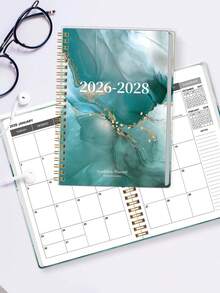 Trees مخطط شهري 2026-2028 بحجم A5، مخطط أكاديمي لمدة 24 شهر من يوليو 2026 إلى يونيو 2028، تقويم نظرة عامة شهرية وقسم ملاحظات، دفتر عودة إلى المدرسة للطلاب والمعلمين والمستلزمات المكتبية - A - مشاهدة 4