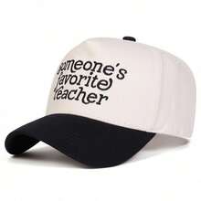 Women's 'Someone's Favorite Teacher' Trucker Hat, Embroidered Letter, 5-Panel Sun Protection Hat For All Seasons Travel, Beach, Holiday, Festival - Multicolor - View 5