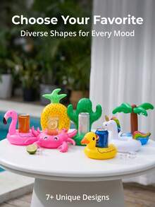2 Packs Inflatable Floating Drink Holders, Cute Pool Cup Floats For Cans, Bottles, And Cups, Summer Water Party Accessories For The Pool, Beach, Bathtub, Lake, And Outdoor Fun - Multicolor - View 2