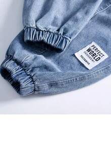 Boys' Kids Denim Jeans Pants, Spring/Autumn 2026 New Style, Casual Tapered Long Pants For Middle And Older Children - Medium Wash - View 7