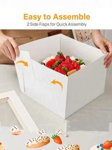 Cake Box With Cake Base, 12 Inch High Cake Box, Disposable Cake Transport Container, White Cake Carrier Box, Suitable For Baked Goods, Cookies, Desserts, Pastries, Cupcakes, Bakery - White - View 6