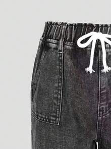 Celana Jeans Denim Musim Semi untuk Balita, Gaya Fesyen Baru - Hitam - View 6