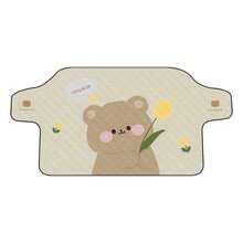 Cute Bear Print Car Windshield Cover, All-Season Sun Shade & Snow Cover, Lucky Bear & Tulip Cartoon Pattern, Durable Fabric, Sweet Casual Style, Universal Front Windshield Sun Shade, Frost & Dust Protection, Suitable For All Year Round - A - View 12