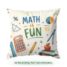 4pcs/1pc School Learning Theme Pattern Pillow Case Without Insert, Single-Sided Printed Pillow Case, Suitable For Living Room Bedroom Home Decor, All Seasons Pillow Case - Multicolor - View 14