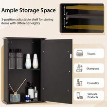 Bathroom Wall Cabinet With Single Mirror Door-Brown-XY553535 - FXCVMULHRV5LD0 - View 7