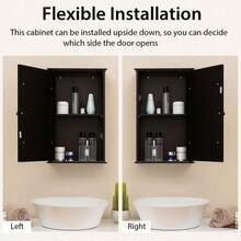 Bathroom Wall Cabinet With Single Mirror Door-Brown-XY553535 - FXCVMULHRV5LD0 - View 8