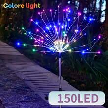 1pc Outdoor Solar Garden Light, 200/150/120/90 LED Copper Wire Firefly String Lights, 8 Modes Decorative Sparkle Landscape Light, Suitable For Path And Lawn Decoration, IP44 Waterproof - Solar-powered Fireworks Lights - View 13