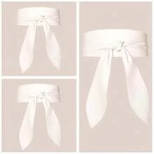 Cute 1pc Women's Wide Waistband Soft Elegant Bowknot Decorated Waist Belt With Sash Halloween Summer, School - White - View 8