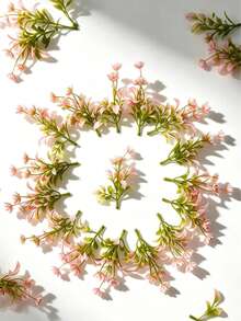 1/20pcs Mini Pink Artificial Flowers, 10cm/4inch Realistic Plastic Floral, Suitable For DIY Crafts, Wedding Party, Miniature House, Sculpture And Car Decoration; Holiday Tabletop Centerpiece Decor, Gift Wrapping, Mini Garden, Patio, Balcony And Outdoor Garden Decoration - Mini Flowers - View 4