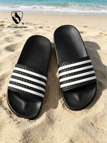 [Koleksi Baru Musim Semi/Panas] Sandal Unisex Anti Selip Sol Tebal Terbaru, Sandal Musim Panas Modis dan Serbaguna, Sepatu Pantai Olahraga yang Dapat Disesuaikan Ukuran 28-50 (Pola Asimetris) - Hitam 1959 - View 3